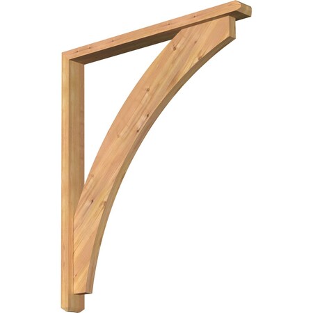 Ekena Millwork Thorton Craftsman Smooth Bracket w/ Offset Brace, Western Red Cedar, 3 1/2"W x 34"D x 40"H BKT0402X34X40THR04SWR